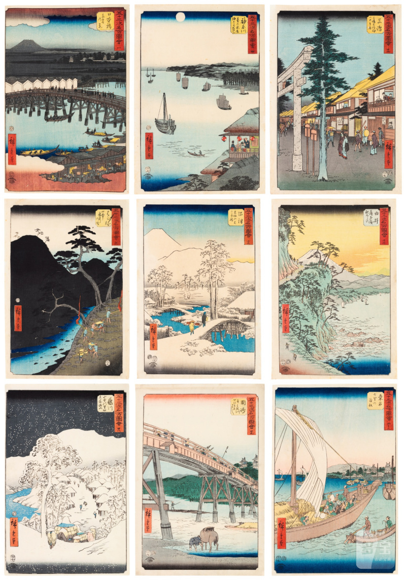 Utagawa Hiroshige (1797-1858) | The complete set of Famous Sights of the Fifty-three Stations (Gojusan tsugi meisho zue), also known as the Vertical Tokaido | Edo period, 19th century - 图111
